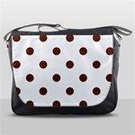 Polka Dots - Auburn Brown on White Messenger Bag