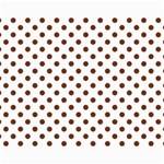 Polka Dots - Auburn Brown on White Collage 11  x 14 