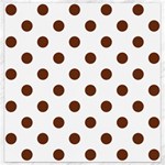Polka Dots - Auburn Brown on White Canvas 12  x 12 
