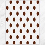 Polka Dots - Auburn Brown on White Canvas 12  x 16 