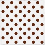Polka Dots - Auburn Brown on White Canvas 16  x 16 