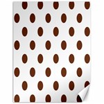 Polka Dots - Auburn Brown on White Canvas 18  x 24 