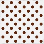 Polka Dots - Auburn Brown on White Canvas 20  x 20 