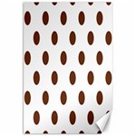 Polka Dots - Auburn Brown on White Canvas 20  x 30 