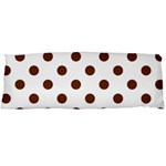Polka Dots - Auburn Brown on White Body Pillow Case (Dakimakura) (One Side)