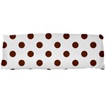 Polka Dots - Auburn Brown on White Body Pillow Case Dakimakura (Two Sides)