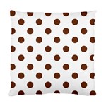 Polka Dots - Auburn Brown on White Standard Cushion Case (One Side)