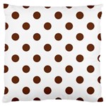 Polka Dots - Auburn Brown on White Large Cushion Case (One Side)