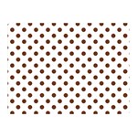 Polka Dots - Auburn Brown on White Double Sided Flano Blanket (Mini)