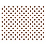 Polka Dots - Auburn Brown on White Double Sided Flano Blanket (Medium)