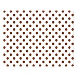 Polka Dots - Auburn Brown on White Double Sided Flano Blanket (Large)