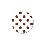 Polka Dots - Auburn Brown on White Golf Ball Marker (4 pack)