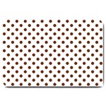 Polka Dots - Auburn Brown on White Large Doormat
