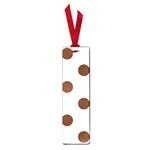 Polka Dots - Auburn Brown on White Small Book Mark
