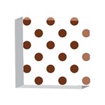Polka Dots - Auburn Brown on White 4 x 4  Acrylic Photo Block
