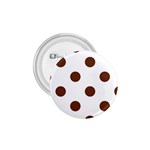 Polka Dots - Auburn Brown on White 1.75  Button