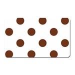Polka Dots - Auburn Brown on White Magnet (Rectangular)