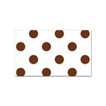 Polka Dots - Auburn Brown on White Sticker Rectangular (10 pack)