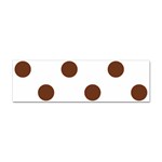 Polka Dots - Auburn Brown on White Sticker (Bumper)