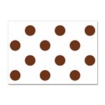 Polka Dots - Auburn Brown on White Sticker A4 (100 pack)