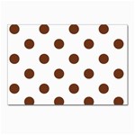Polka Dots - Auburn Brown on White Postcard 4 x 6  (Pkg of 10)