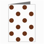 Polka Dots - Auburn Brown on White Greeting Cards (Pkg of 8)