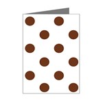 Polka Dots - Auburn Brown on White Mini Greeting Card