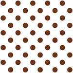 Polka Dots - Auburn Brown on White ScrapBook Page 12  x 12 