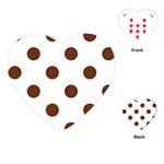 Polka Dots - Auburn Brown on White Playing Cards (Heart)