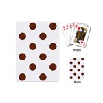 Polka Dots - Auburn Brown on White Playing Cards (Mini)
