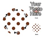 Polka Dots - Auburn Brown on White Playing Cards 54 (Round)