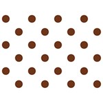 Polka Dots - Auburn Brown on White Birthday Cake 3D Greeting Card (7x5)