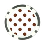 Polka Dots - Auburn Brown on White Poker Chip Card Guard (10 pack)