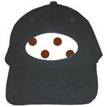 Polka Dots - Auburn Brown on White Black Cap