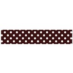 Polka Dots - White on Dark Sienna Brown Flano Scarf (Small)