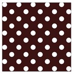 Polka Dots - White on Dark Sienna Brown Large Satin Scarf (Square)
