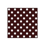 Polka Dots - White on Dark Sienna Brown Satin Bandana Scarf