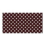 Polka Dots - White on Dark Sienna Brown Satin Wrap