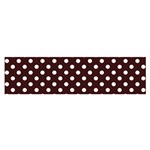 Polka Dots - White on Dark Sienna Brown Satin Scarf (Oblong)