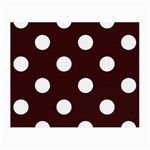 Polka Dots - White on Dark Sienna Brown Small Glasses Cloth