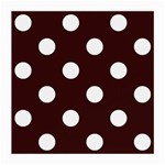 Polka Dots - White on Dark Sienna Brown Medium Glasses Cloth (2 Sides)