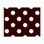 Polka Dots - White on Dark Sienna Brown Large Glasses Cloth