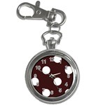 Polka Dots - White on Dark Sienna Brown Key Chain Watch