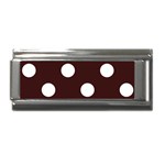 Polka Dots - White on Dark Sienna Brown Superlink Italian Charm (9mm)