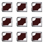 Polka Dots - White on Dark Sienna Brown Mega Link Italian Charm (9 pack)