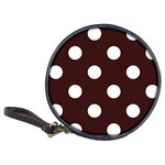 Polka Dots - White on Dark Sienna Brown Classic 20-CD Wallet