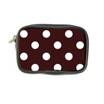 Polka Dots - White on Dark Sienna Brown Coin Purse
