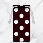 Polka Dots - White on Dark Sienna Brown Jewelry Bag