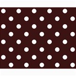 Polka Dots - White on Dark Sienna Brown Collage 8  x 10 