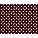 Polka Dots - White on Dark Sienna Brown Collage 11  x 14 